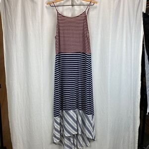THML 3 sectioned striped maxi dress large